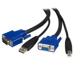 スターテックドットコム StarTech.com スターテック SVUSB2N1_10 3m パソコン自動切替器専用KVMケーブル 2 in 1 USB/VGA KVMケーブル ブラック