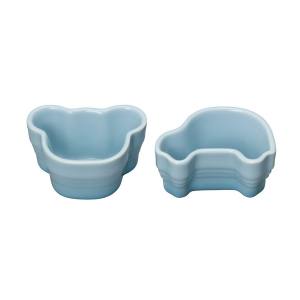 ルクルーゼ LECREUSET ルクルーゼ ベビー ツイン ラムカン ベアー & クルマ コースタルブルー LECREUSET