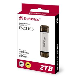 トランセンド Transcend トランセンド TS2TESD310S 2TB External SSD ESD310S USB 10Gbps Type C/A Silver