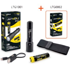 ライティンゲイル LIGHTINGALE ライティンゲイル LTG1001-26SET 防災安心セット スマホにも給電できる充電池付属 1250ルーメン LEDライト スペア充電池セット