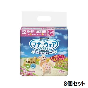 ユニチャーム Unicharm ユニチャーム マナーウェア 女の子用 SSSサイズ 超小型犬用 ピンクリボン 青リボン 42枚 8個セット 犬 おむつ