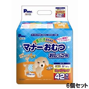 第一衛材 第一衛材 男の子のための マナーおむつ おしっこ用 ビッグパック 小型犬用 42枚入  6個セットP.one