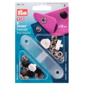 プリム Prym プリム スナップボタン Jersey キャップ型 φ12mm 6組入 ブラック PRM390170 Prym