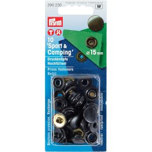 プリム Prym プリム スナップボタン Sport & Camping φ15mm 10組入 ブラックニッケル PRM390230 Prym