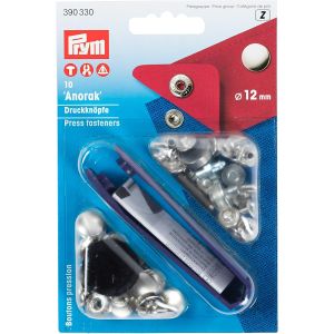 プリム Prym プリム スナップボタン Anorak キット付 φ12mm 10組入 ニッケル PRM390330 Prym