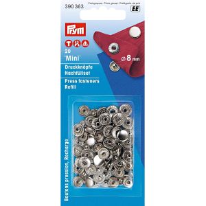 プリム Prym プリム スナップボタン Mini 補充用 φ8mm 20組入 ニッケル PRM390363 Prym