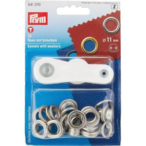プリム Prym プリム 両面ハトメ アイレット φ11mm 15組入 ニッケル PRM541370 Prym