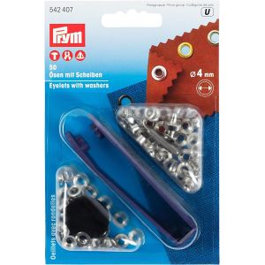 プリム Prym プリム 両面ハトメ アイレット φ4mm 50組入 ニッケル PRM542407 Prym