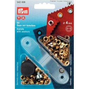 プリム Prym プリム 両面ハトメ アイレット φ4mm 50組入 ゴールド PRM542408 Prym