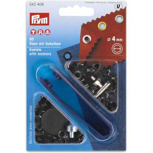 プリム Prym プリム 両面ハトメ アイレット φ4mm 50組入 ブラックニッケル PRM542409 Prym