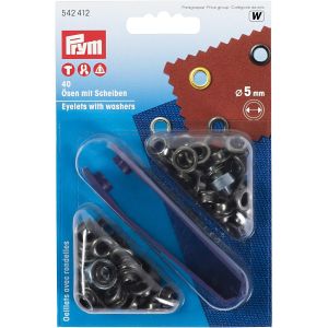プリム Prym プリム 両面ハトメ アイレット φ5mm 40組入 オールドアイアン PRM542412 Prym
