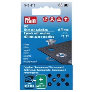 プリム Prym プリム 補充用 片面ハトメ金具 4mm 100組入 PRM542413