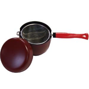 かのりゅう かのりゅう 茶漉し 茜塗り 金具付