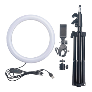 グリーンハウス GreenHouse グリーンハウス GH-CSL80B-BK スマホ用USBリングライト 80球 直径22cm