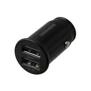 グリーンハウス GreenHouse グリーンハウス GH-CCU2B-BK DC充電器2ポート 4.8A 2ポート DC
