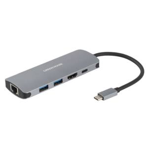 グリーンハウス GreenHouse グリーンハウス GH-MHC5A-SV TypeC接続 ドッキングステーション LAN+HDMI+PD給電
