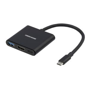 グリーンハウス GreenHouse グリーンハウス GH-MHC3A-BK TypeC→USB2.0+HDMI+PD給電 Switch対応 ブラック