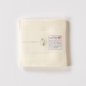 楠橋紋織 楠橋紋織 くすばしタオル わた音 ヘリンボン ハンカチタオル 25cm×25cm オフホワイト 1-65607-86-OW