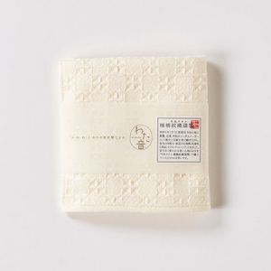 楠橋紋織 楠橋紋織 くすばしタオル わた音 しゅすワッフル ハンカチタオル 25cm×25cm オフホワイト 1-65609-86-OW