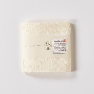 楠橋紋織 楠橋紋織 くすばしタオル わた音 しゅす織り ハンカチタオル 25cm×25cm オフホワイト 1-60623-86-OW