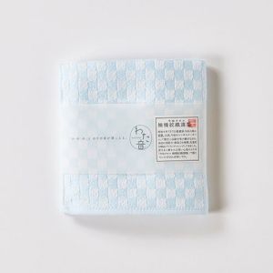 楠橋紋織 楠橋紋織 くすばしタオル わた音 しゅす織り ハンカチタオル 25cm×25cm ブルー 1-61157-86-B