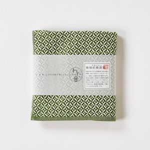 楠橋紋織 楠橋紋織 くすばしタオル わた音 破れ斜文 ハンカチタオル 25cm×25cm グリーン 1-65616-86-G