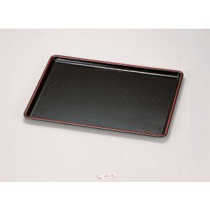 宮本産業 宮本産業 12.0 長角盆 黒渕朱