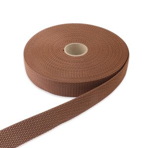 日本紐釦貿易 Nippon Chuko NBK パイレンバンド ポリプロピレン製 巾 25mmx10m巻 茶 PM25-10-11 日本紐釦貿易