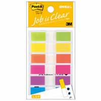スリーエム 3M スリーエム 3M 683NEH ポストイットジョーブ透明見出し6色混合 蛍光色 44ｘ10mm