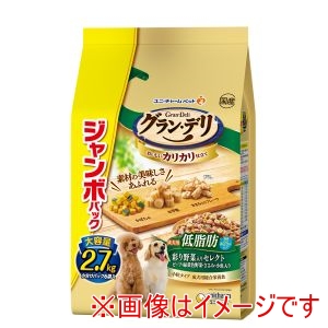 ユニチャーム unicham ユニチャーム グランデリ カリカリ仕立て 成犬用 低脂肪彩り野菜入りセレクト 脂肪分約25%カット 2.7kg