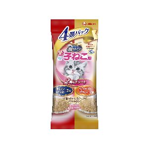 ユニチャーム Unicharm ユニチャーム 銀のスプーン パウチ 健康に育つ子ねこ用 4個パック まぐろ かつお/かつおにささみ入り 60g×4個