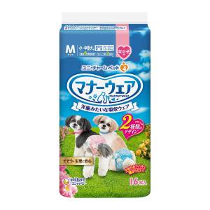ユニチャーム unicham ユニチャーム マナーウェア 女の子用 M ピンクリボン 青リボン 16枚