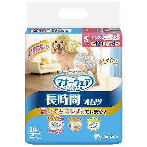 ユニチャーム Unicharm ユニチャーム マナーウェア ペット用 長時間紙オムツ S 30枚 小型犬 女の子 男の子 共用 高齢犬