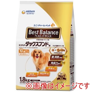 ユニチャーム Unicharm ユニチャーム ベストバランス カリカリ仕立て ミニチュア ダックスフンド用 10歳以上用 1.8kg