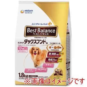ユニチャーム unicham ユニチャーム ベストバランス カリカリ仕立て ミニチュア・ダックスフンド用 13歳以上用 1.8kg