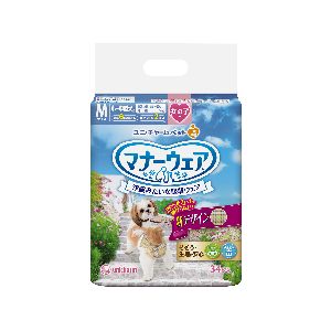 ユニチャーム Unicharm ユニチャーム マナーウェア 女の子用 Mサイズ 小～中型犬用 ベージュチェック デニム 34枚