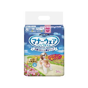 ユニチャーム Unicharm ユニチャーム マナーウェア 女の子用 Mサイズ 小～中型犬用 ピンクリボン 青リボン 34枚 犬 おむつ