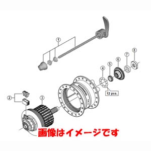 シマノ SHIMANO シマノ Y28S98020 DH-3D32 QR ASSY 108 ブラック SHIMANO