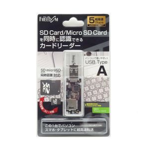フリーダム FCRU10SDSBK Type-A USB3.2 カードリーダ スケルトンブラック