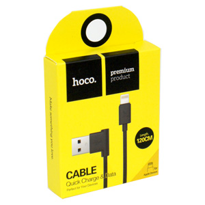 輸入特価アウトレット iPhone端子（オス）USB L形コネクターケーブル 1.2m ブラック L型コネクタ マイクロUSB