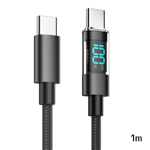 あきばお～ 100W対応 TypeC TypeC メッシュケーブル ブラック