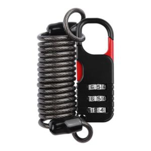 あきばお～ 自転車 鍵 ダイヤル式 3桁 ワイヤー ケーブルロック 盗難対策