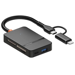 あきばお～ TypeC Iphone カードリーダー ブラック