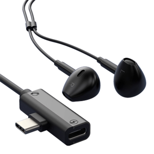 あきばお～ TypeCイヤホン ブラック