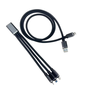 あきばお～ 3in1 マルチメッシュケーブル ブラック