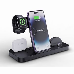 あきばお～ 6in1 マルチ充電スタンド チャージャー ブラック