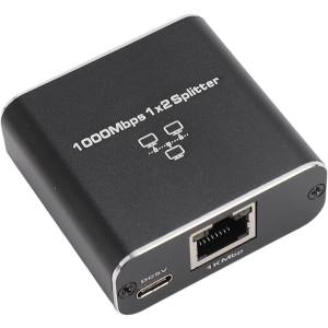 あきばお～ LAN スプリッター 1入力2出力 ブラック