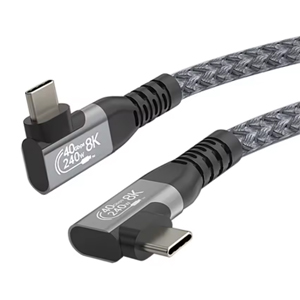あきばお～ Type-C USBケーブル 両L字型 高速 USB4.0対応 40Gbps 240W 8K 60Hz 映像主力対応 30cm