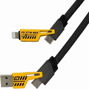 あきばお～ 4in1 マルチ充電ケーブル 1m ブラック