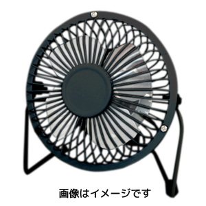 あきばお～ USB扇風機 小型 角度自由調整 4インチ ブラック